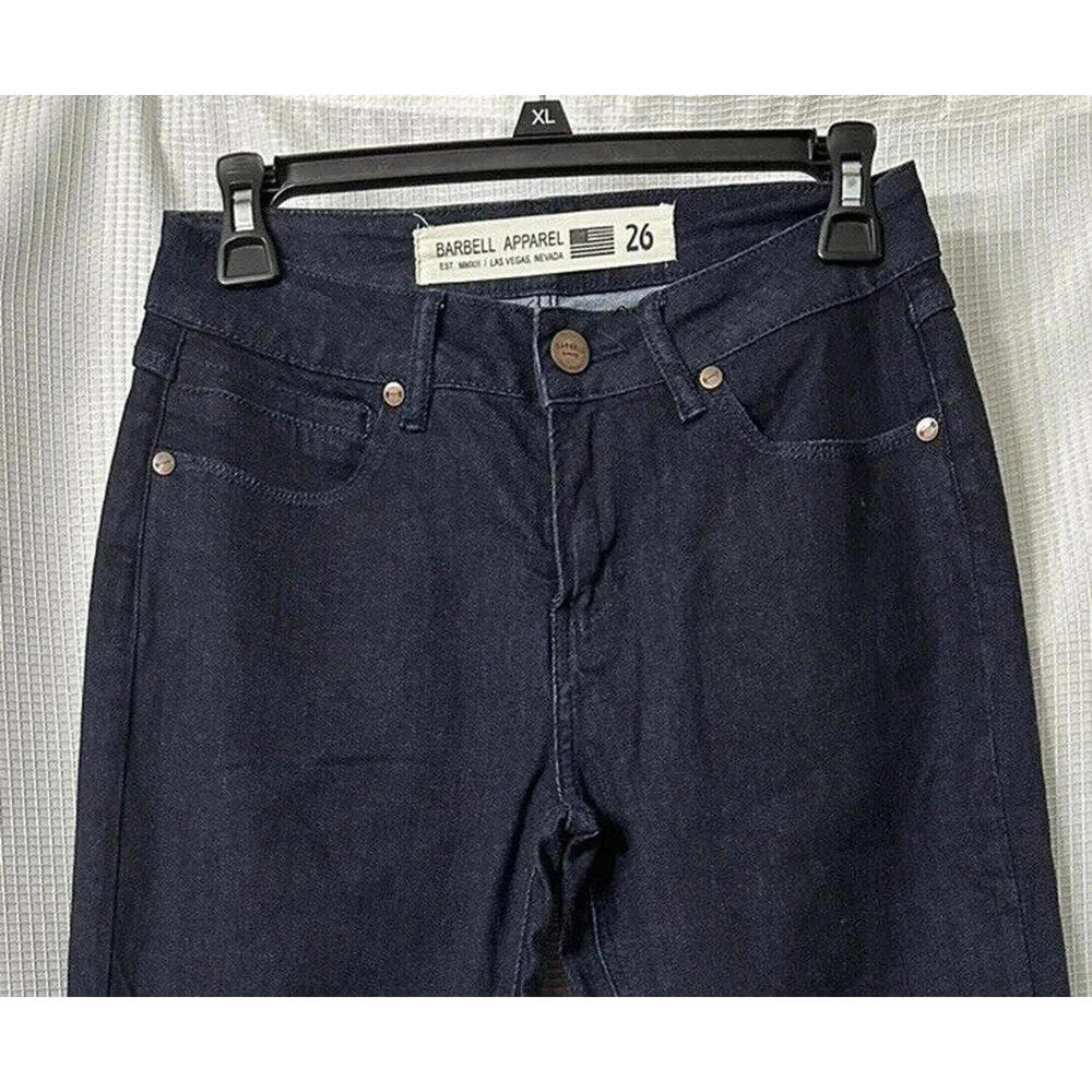 NWOT Barbell Apparel Womens Dark Wash Stretch Skinny Jeans Denim Size 26x31 - Picture 2 of 8